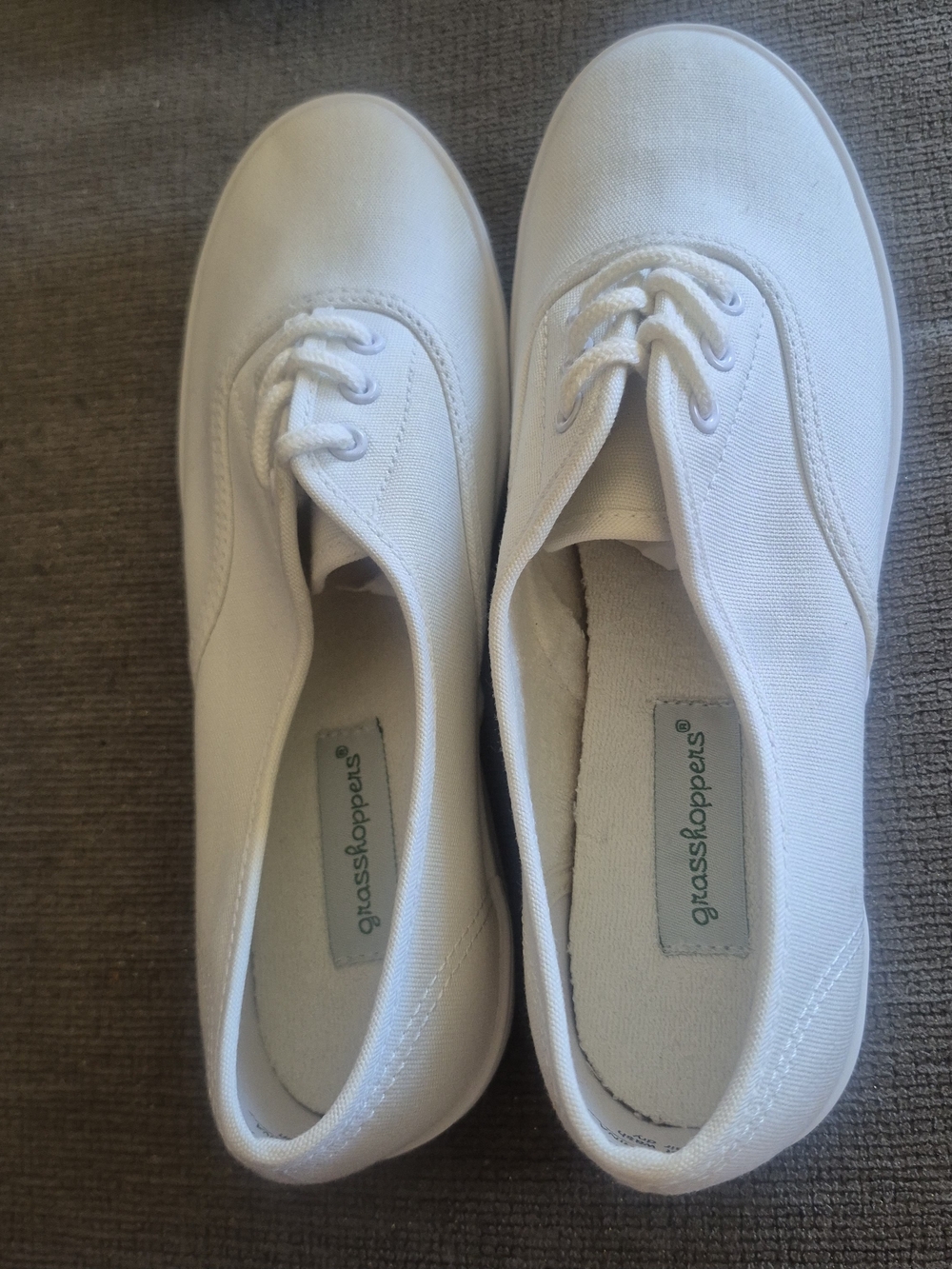 grasshoppers White Canvas Lace-Up Sneakers